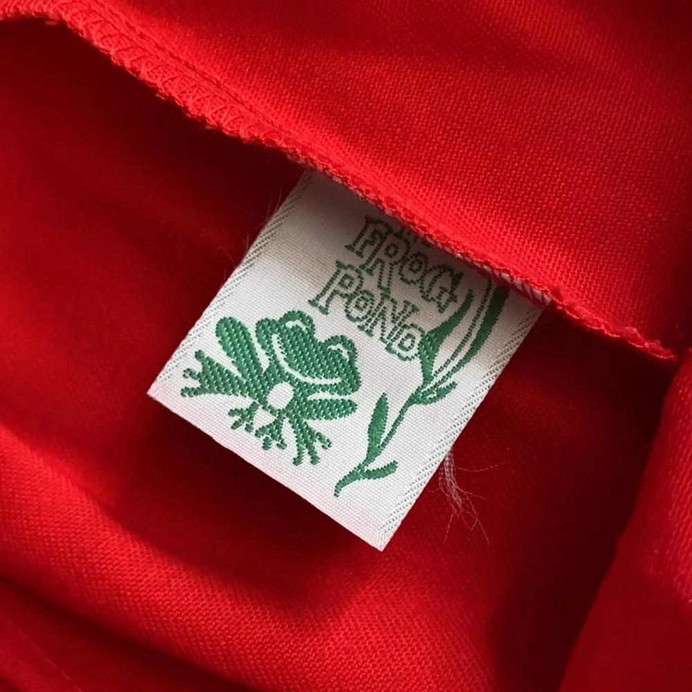 {VTG} The Frog Pond | 80s Embroidered Flags High Waisted Pleated Capri Pants Red - Picture 11 of 16
